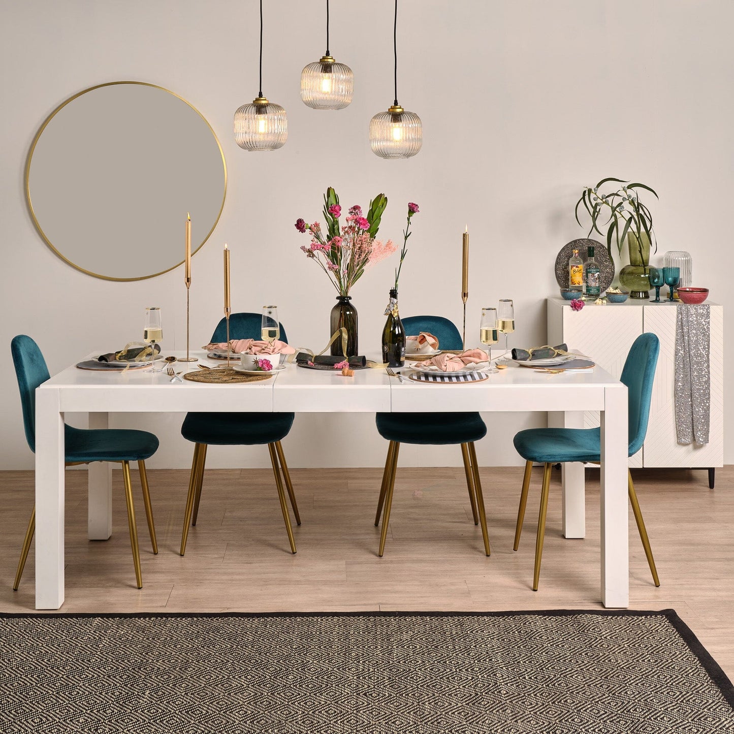 Magnus White 6-8 seater dining table