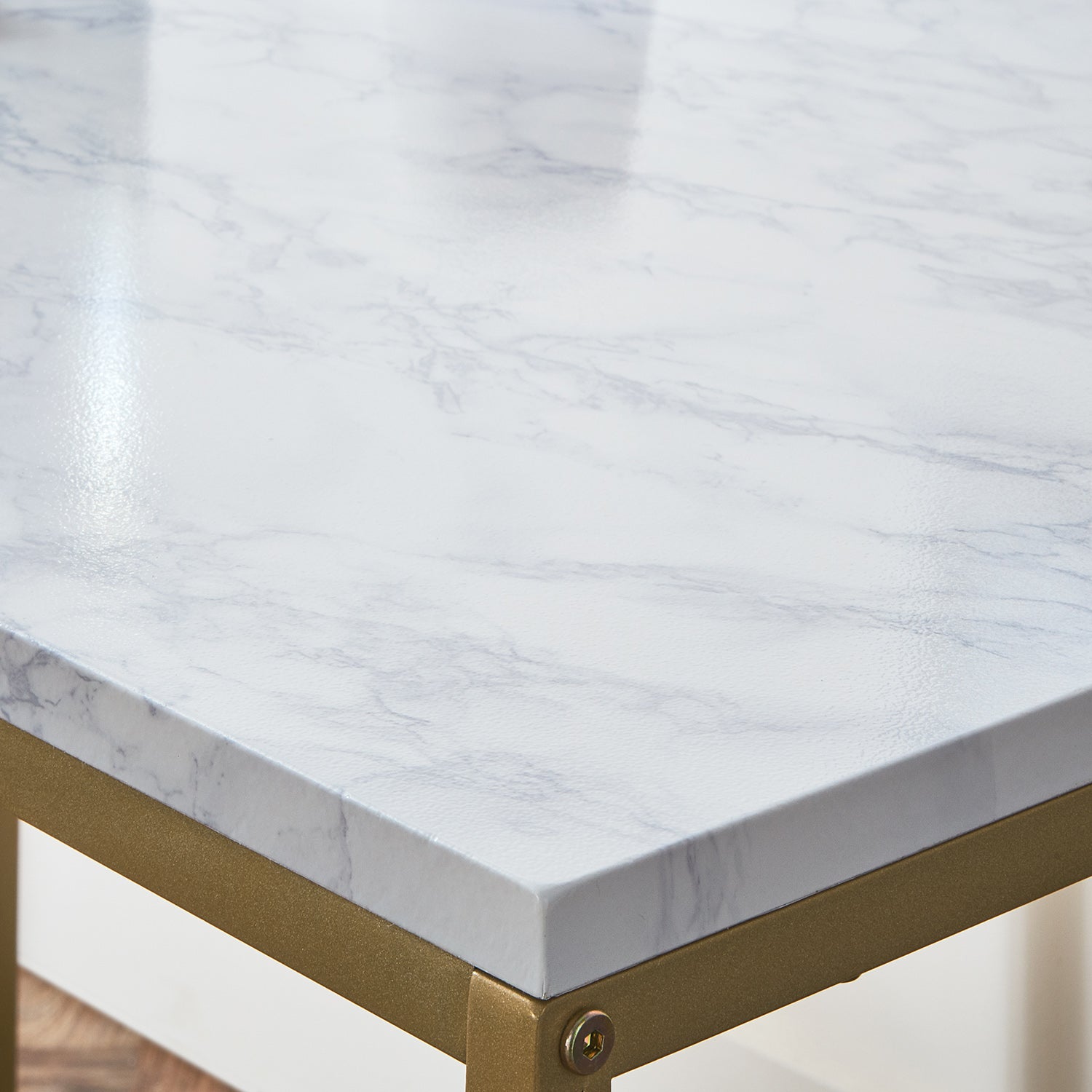 White marble store gold desk