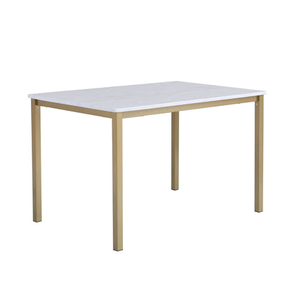 Milo dining table - 6 seater - marble effect and gold - Laura James