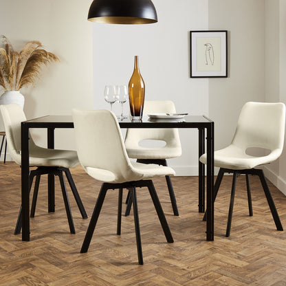 Margot dining chairs x2 - cream and black - Laura James