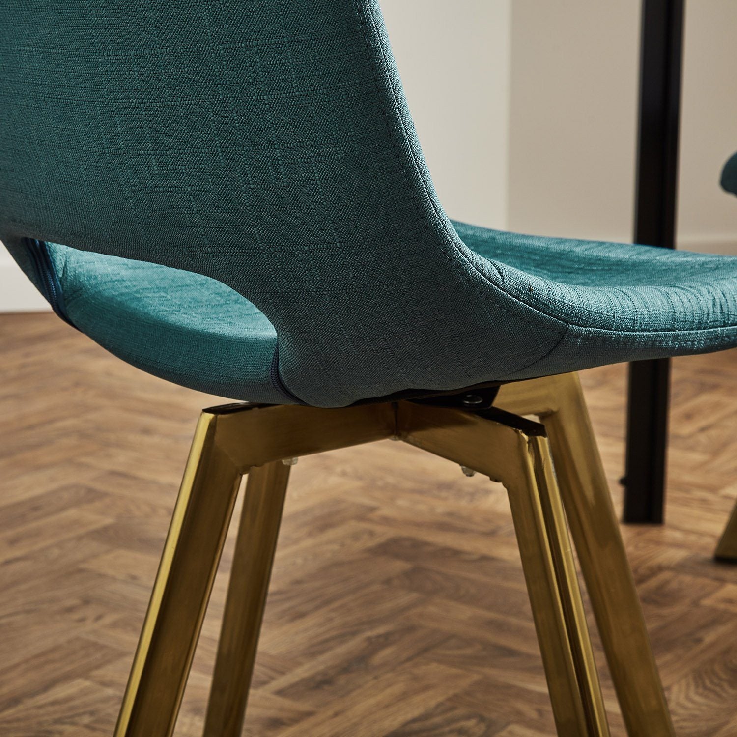Margot dining chairs x2 - teal and brass- Laura James