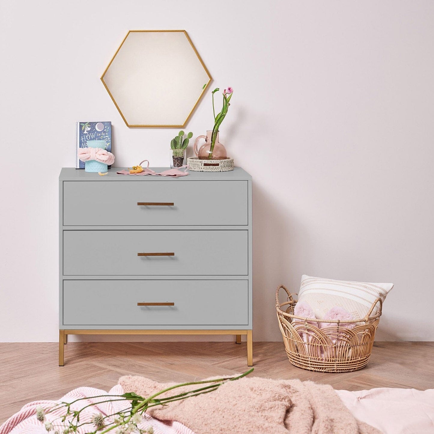 Marie Grey Chest of 3 drawers - Laura James