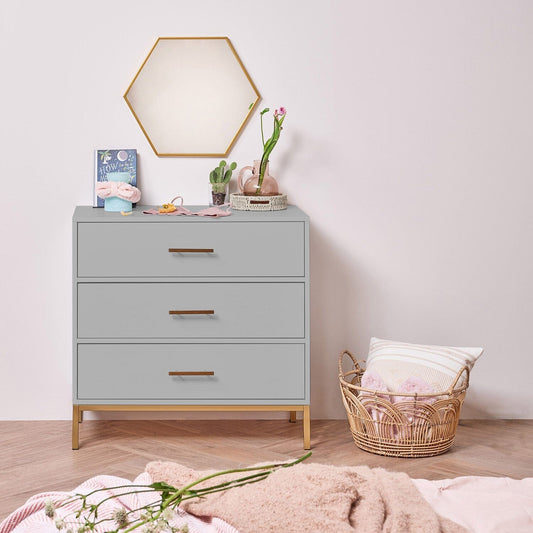 Marie Grey Chest of 3 drawers - Laura James