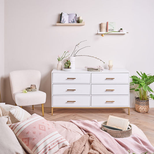 Marie White Chest of Drawers - 6 Drawer - Laura James