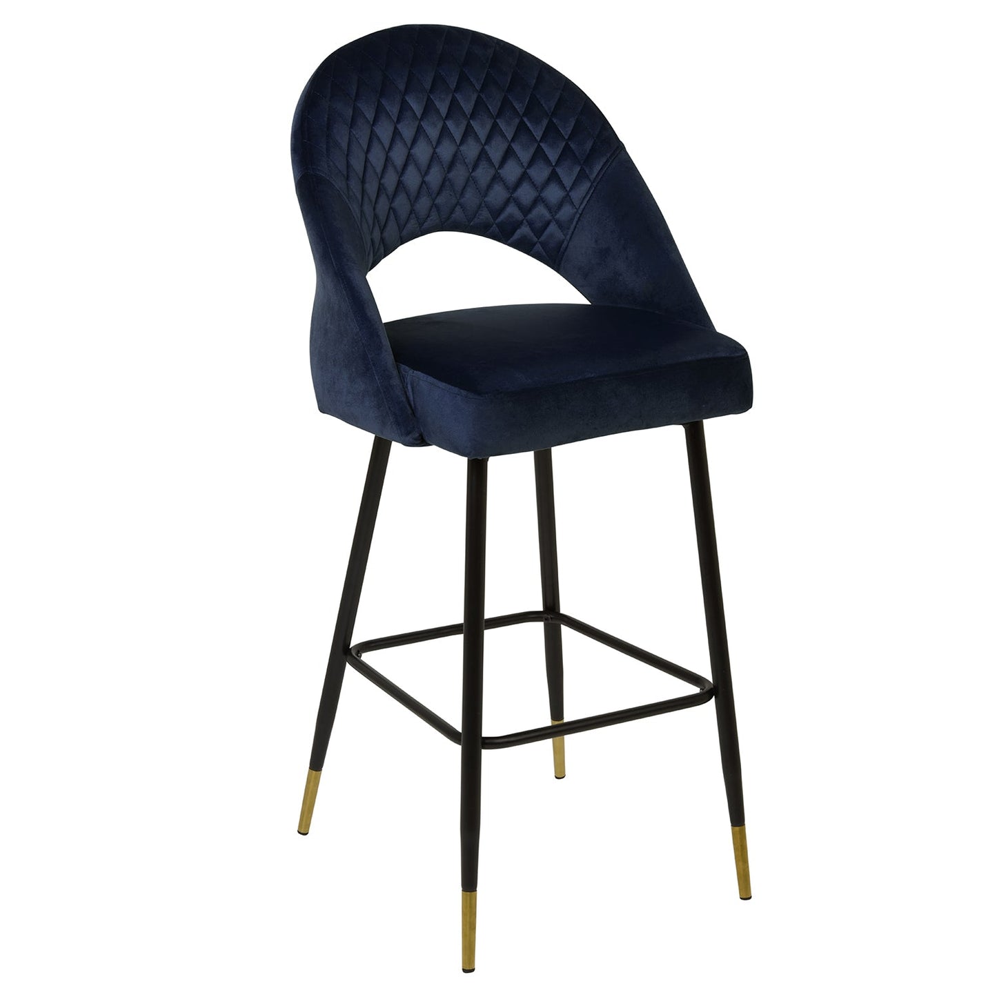 Marilyn bar stool - set of 2 - blue velvet - Laura James