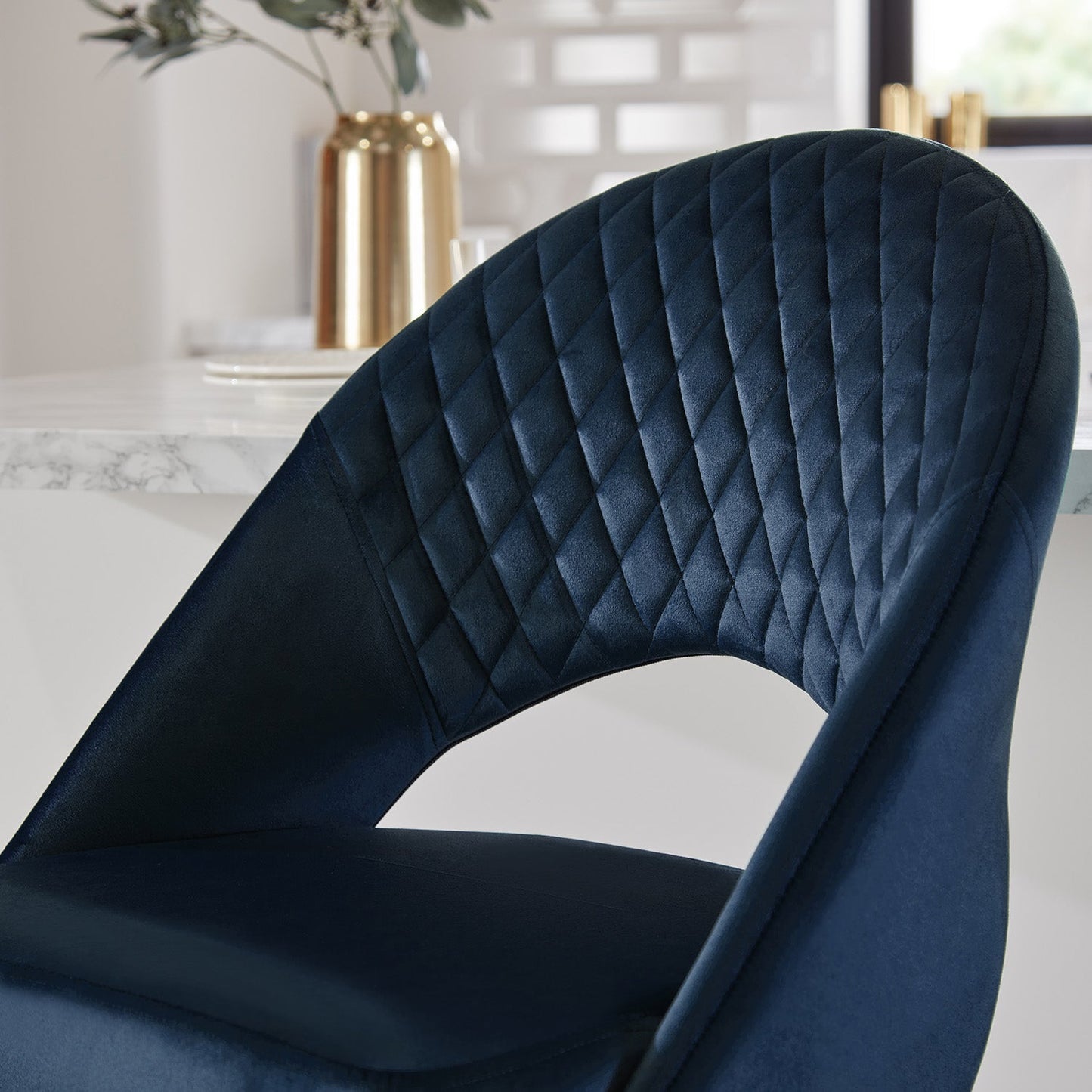 Marilyn bar stool - set of 2 - blue velvet - Laura James