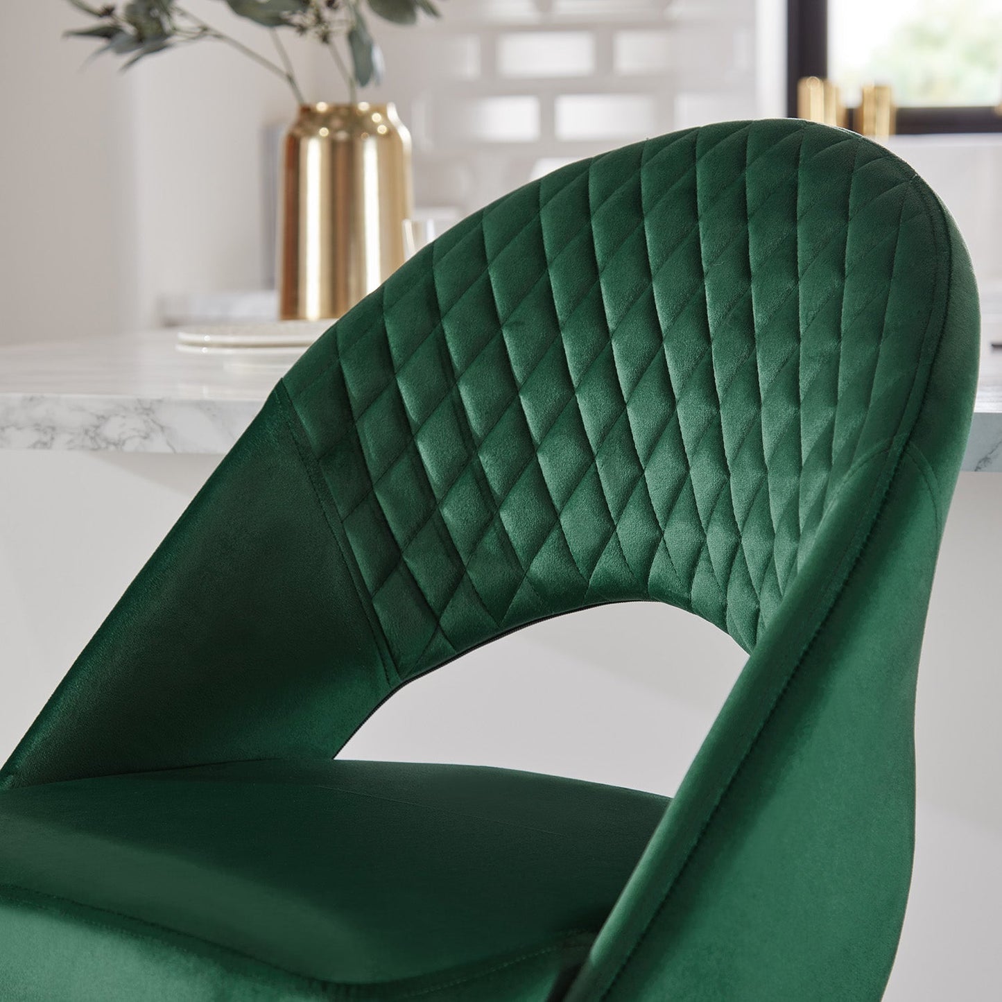 Marilyn bar stool - set of 2 - green velvet - Laura James