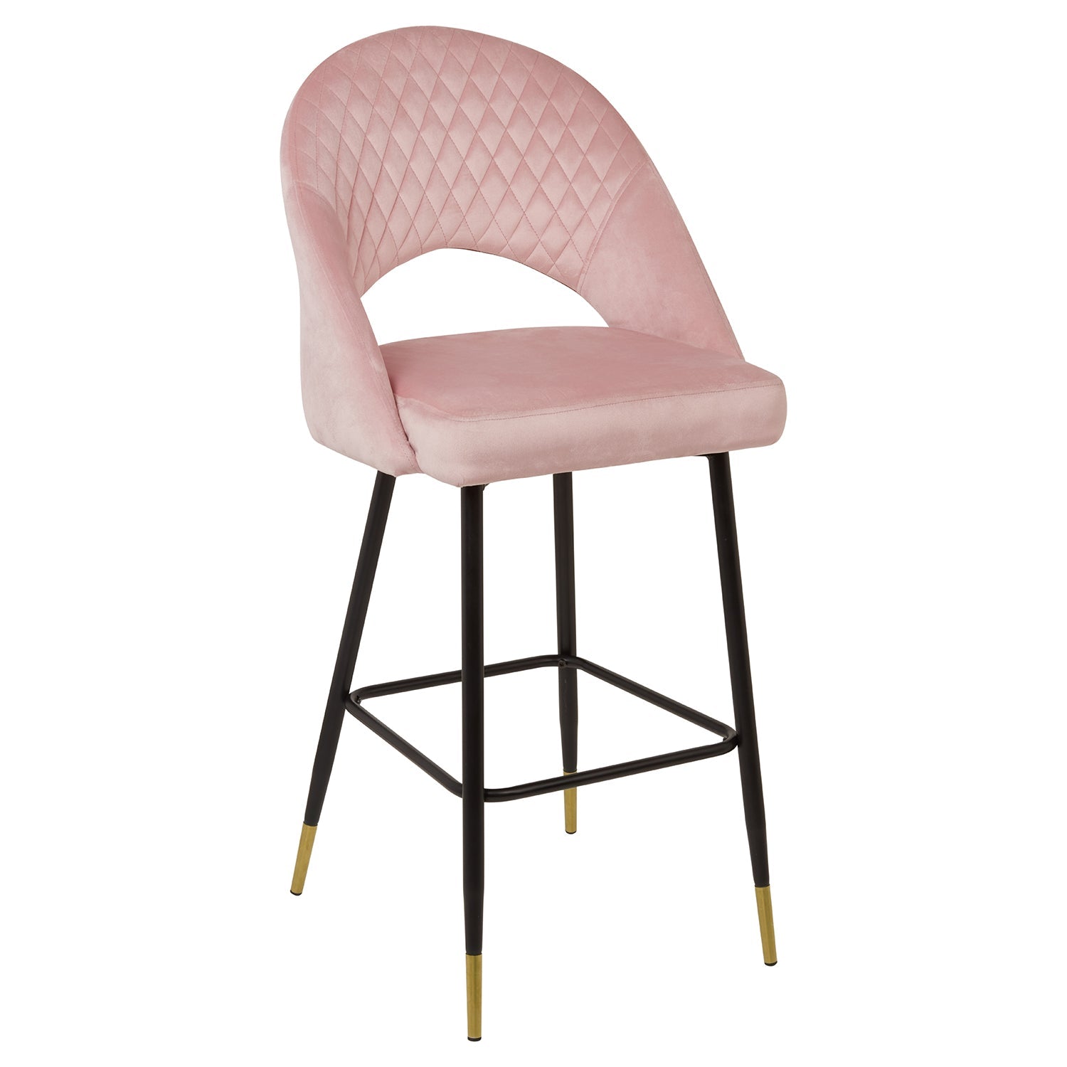 Marilyn bar stool - pink velvet - Laura James