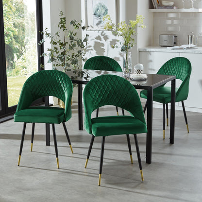Marilyn dining chairs - set of 2 - green velvet - Laura James