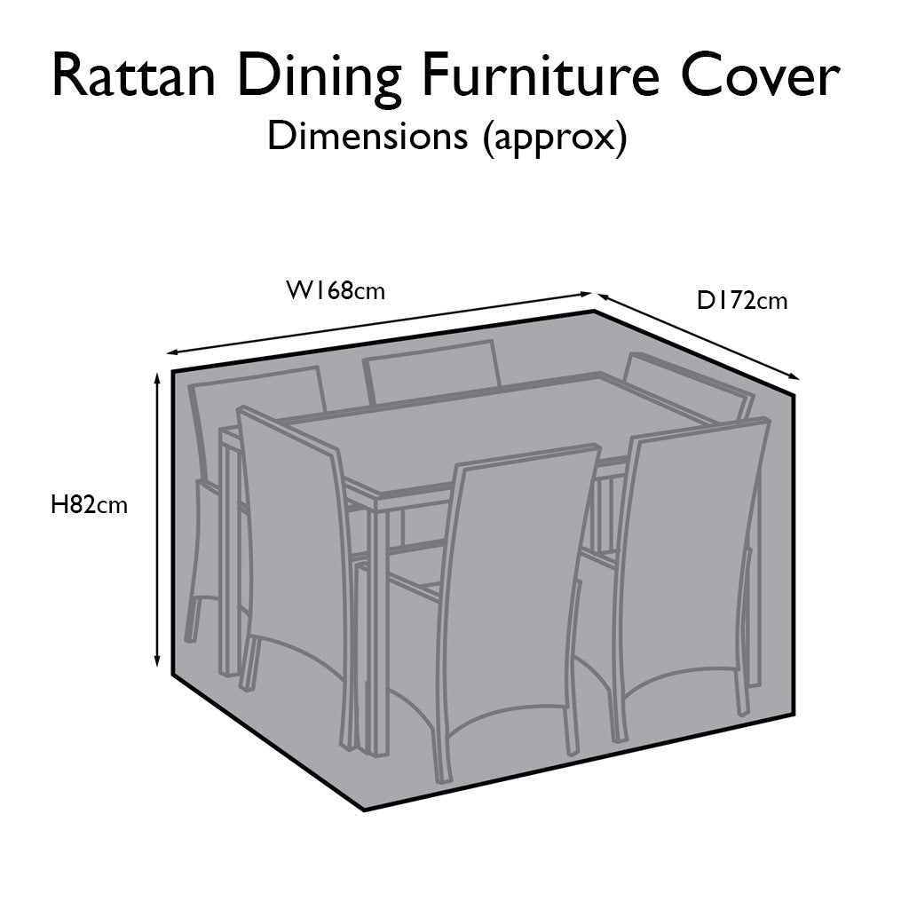 Outdoor Rattan Furniture Cover for 6 Seater Rectangular Dining Set - Laura James