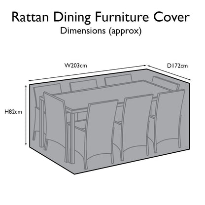 Outdoor Rattan Furniture Cover for 8 Seater Rectangular Dining Set - Laura James