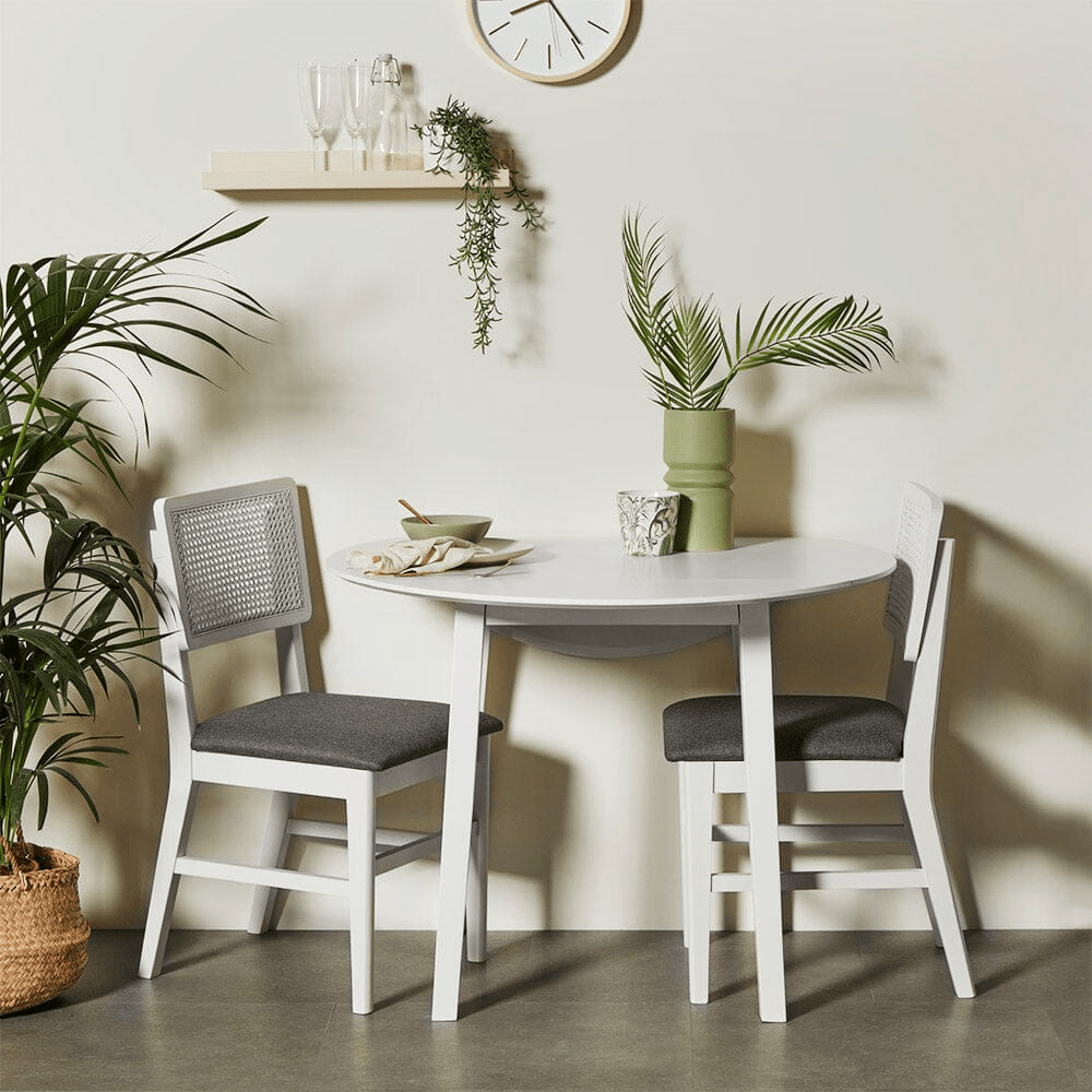 White compact dining table deals
