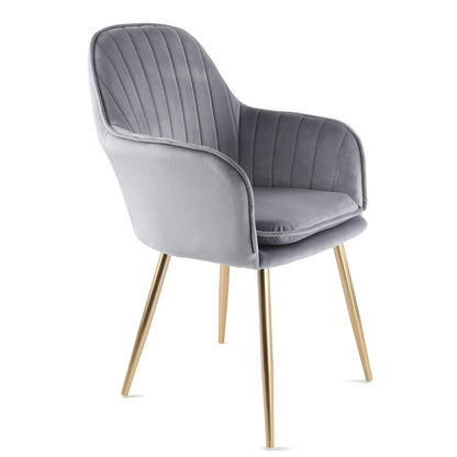 Muse accent chair – grey with gold legs - Laura James