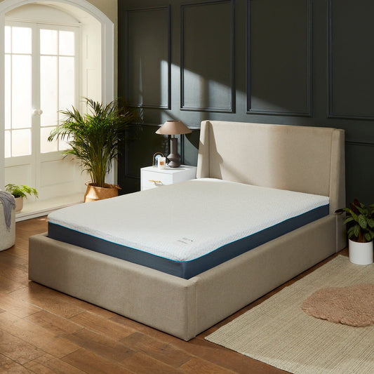 Otto King Size Ottoman Bed and Mattress Set - Fossil Woolly Twill