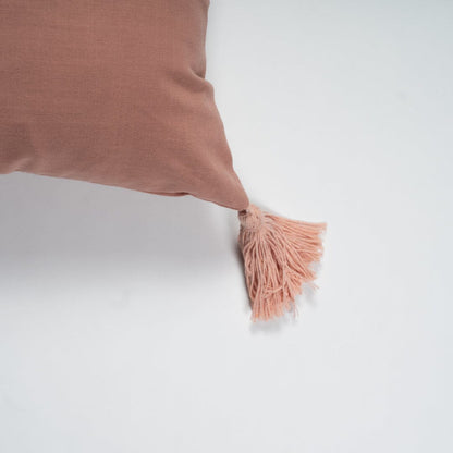 Pink tasseled cushion cover - Laura James