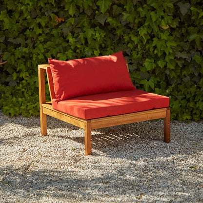 Dakota outdoor sofa set with cream parasol - acacia wood