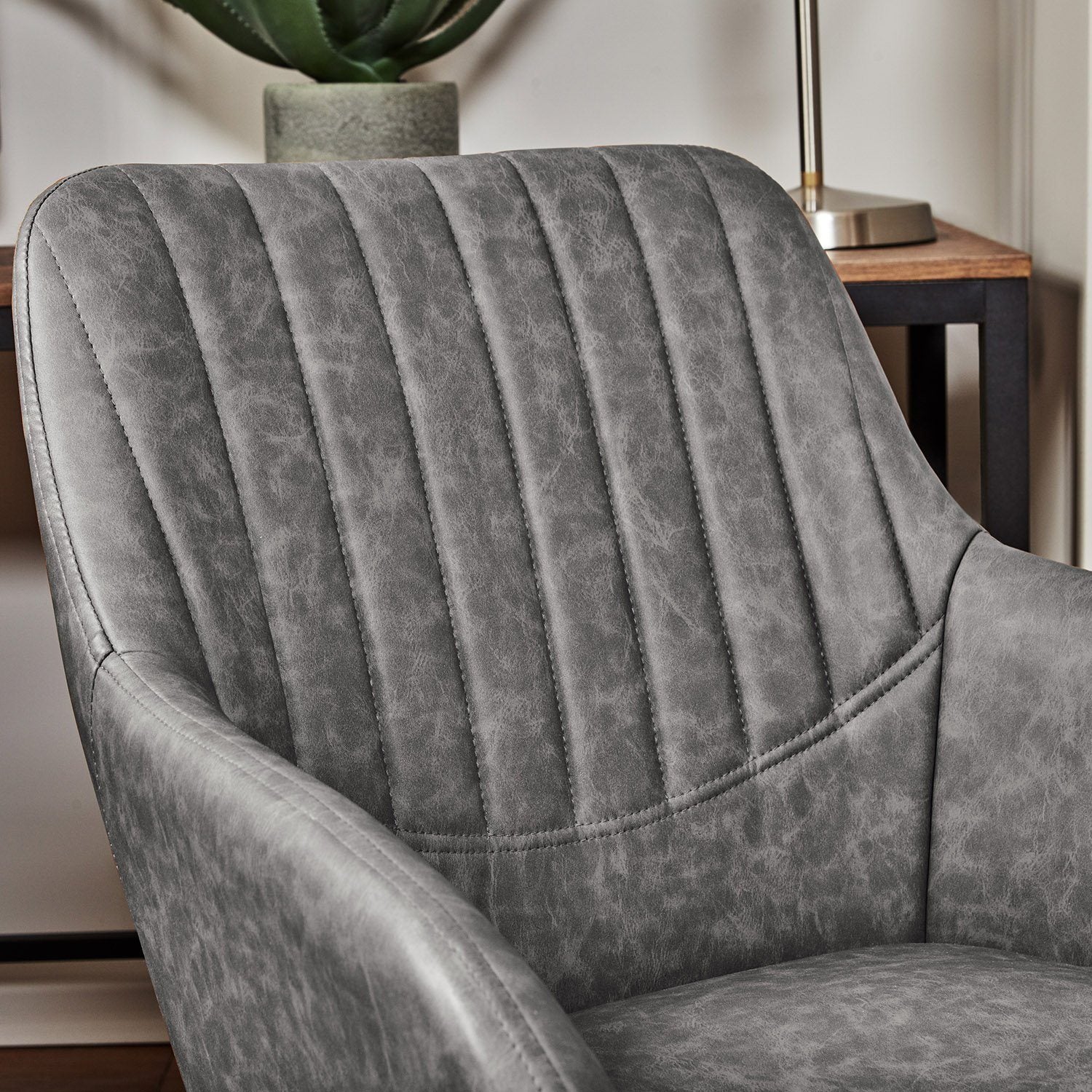 Sheffield office chair – grey – faux leather - Laura James