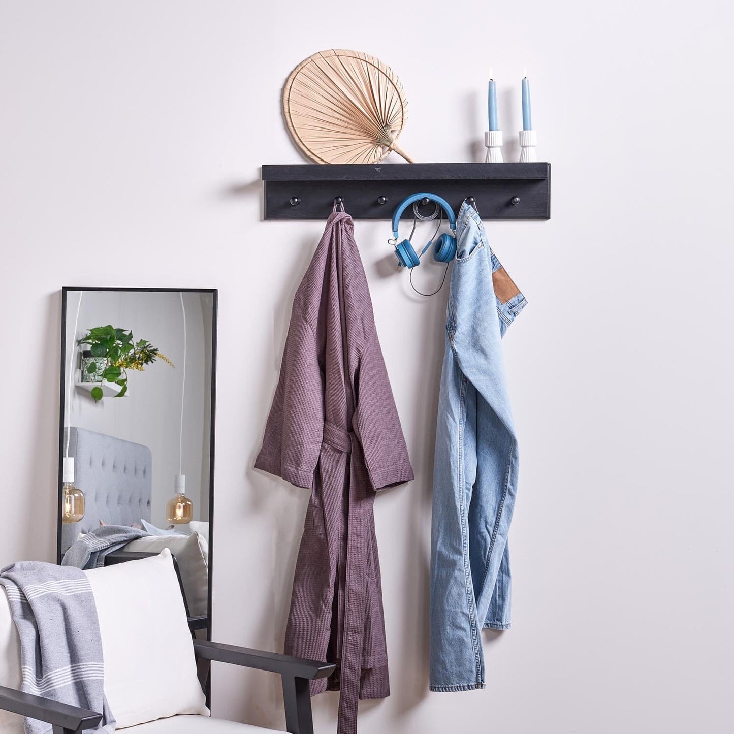 Wooden coat rack with shelf - Laura James
