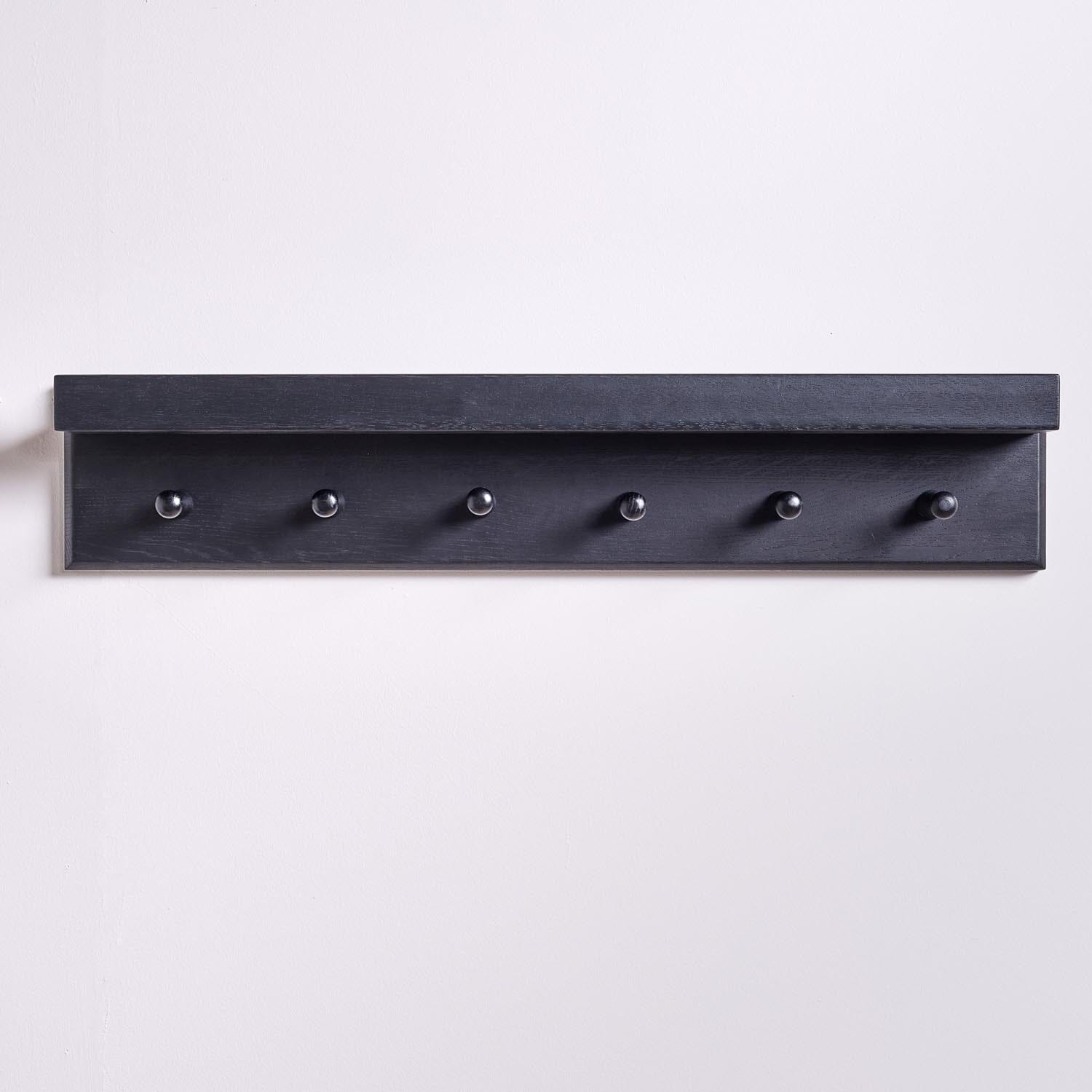 Black wooden coat rack with shelf - Laura James