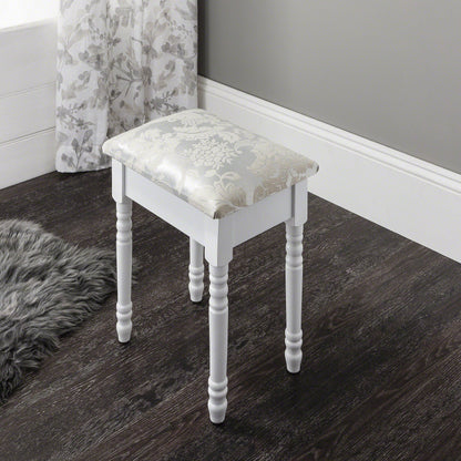 Sienna Dressing Table, Stool & Mirror Set - White Painted - Laura James