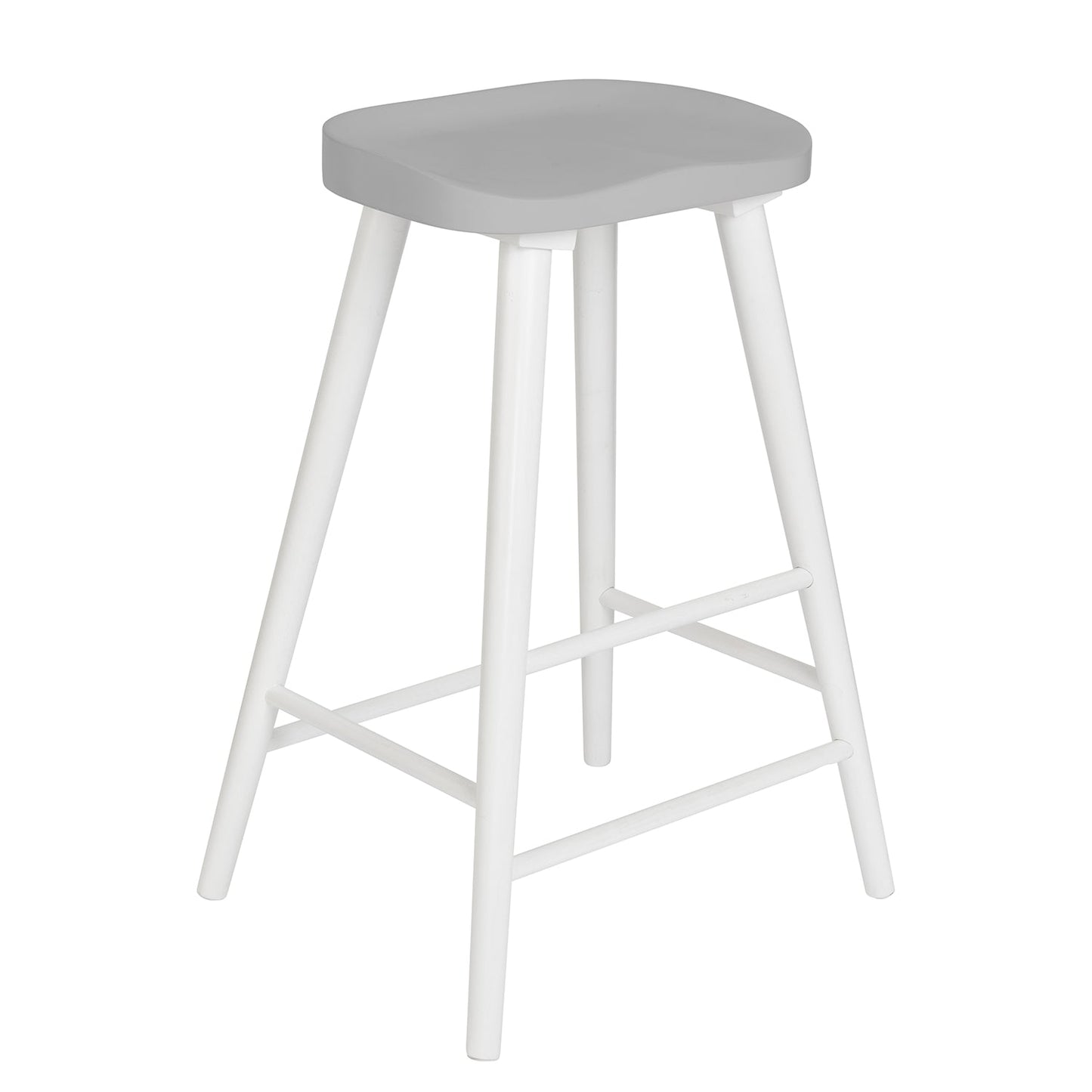Silvester bar stool - white frame with grey top - Laura James