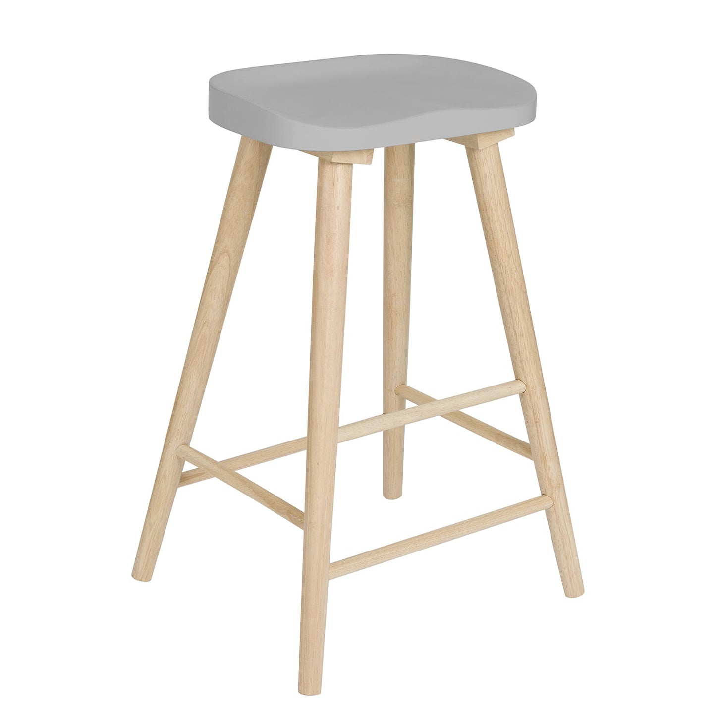 Silvester bar stool - whitewash frame with grey top - Laura James