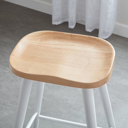 SIlvester bar stool - white frame with natural top - Laura James
