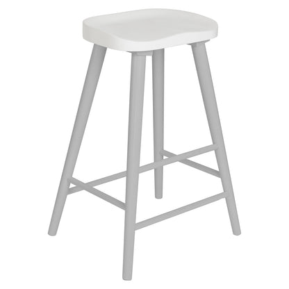 Silvester bar stool - grey frame with white top - Laura James