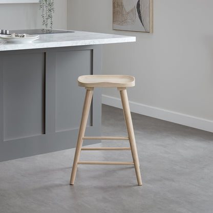 Silvester bar stool - whitewash finish - Laura James