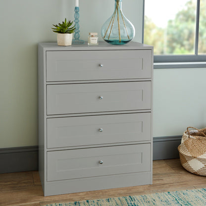 Stevie 4 Drawer Chest of Drawers Grey - Laura James