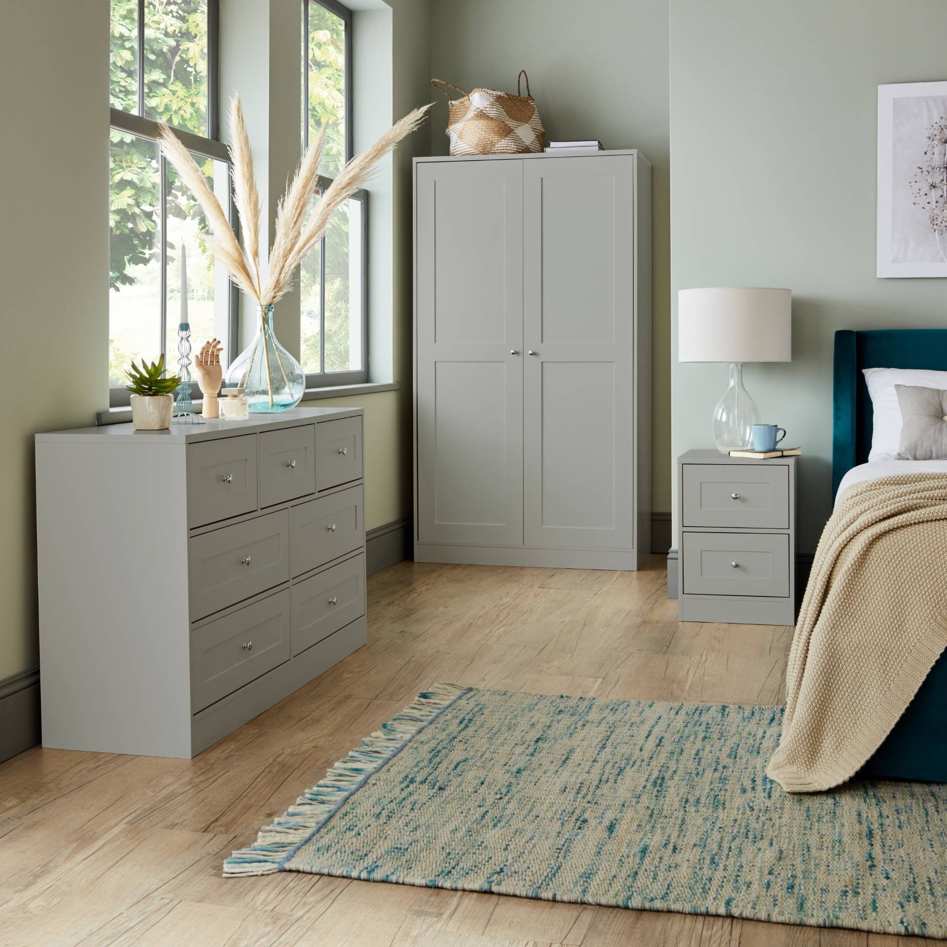 Stevie Chest of Drawers - 3 Over 4 Grey - Laura James