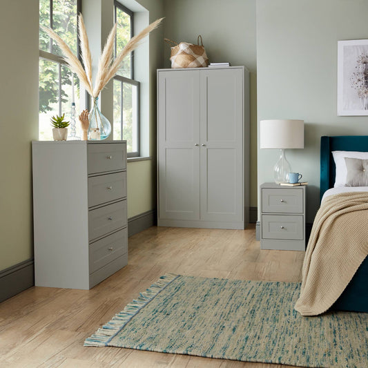 Stevie Shaker Style Bedroom Furniture Set in Grey - Laura James