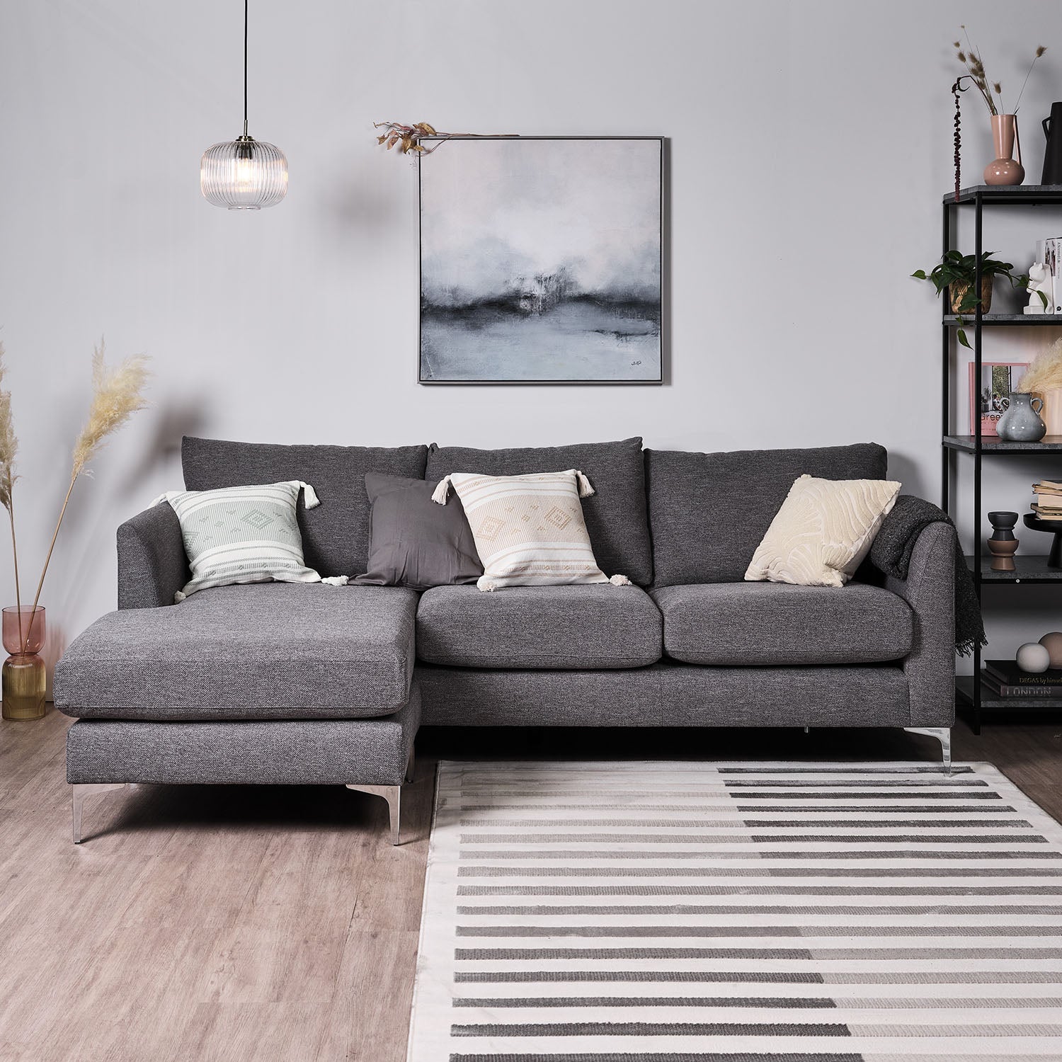 Dark grey outlet l sofa