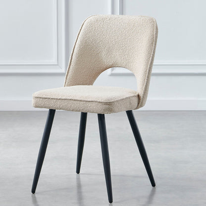 Atlas Marble and 4 Dolly Boucle Dining Chairs