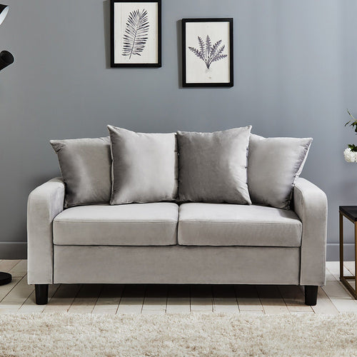 Tracy 2 seater sofa - grey velvet