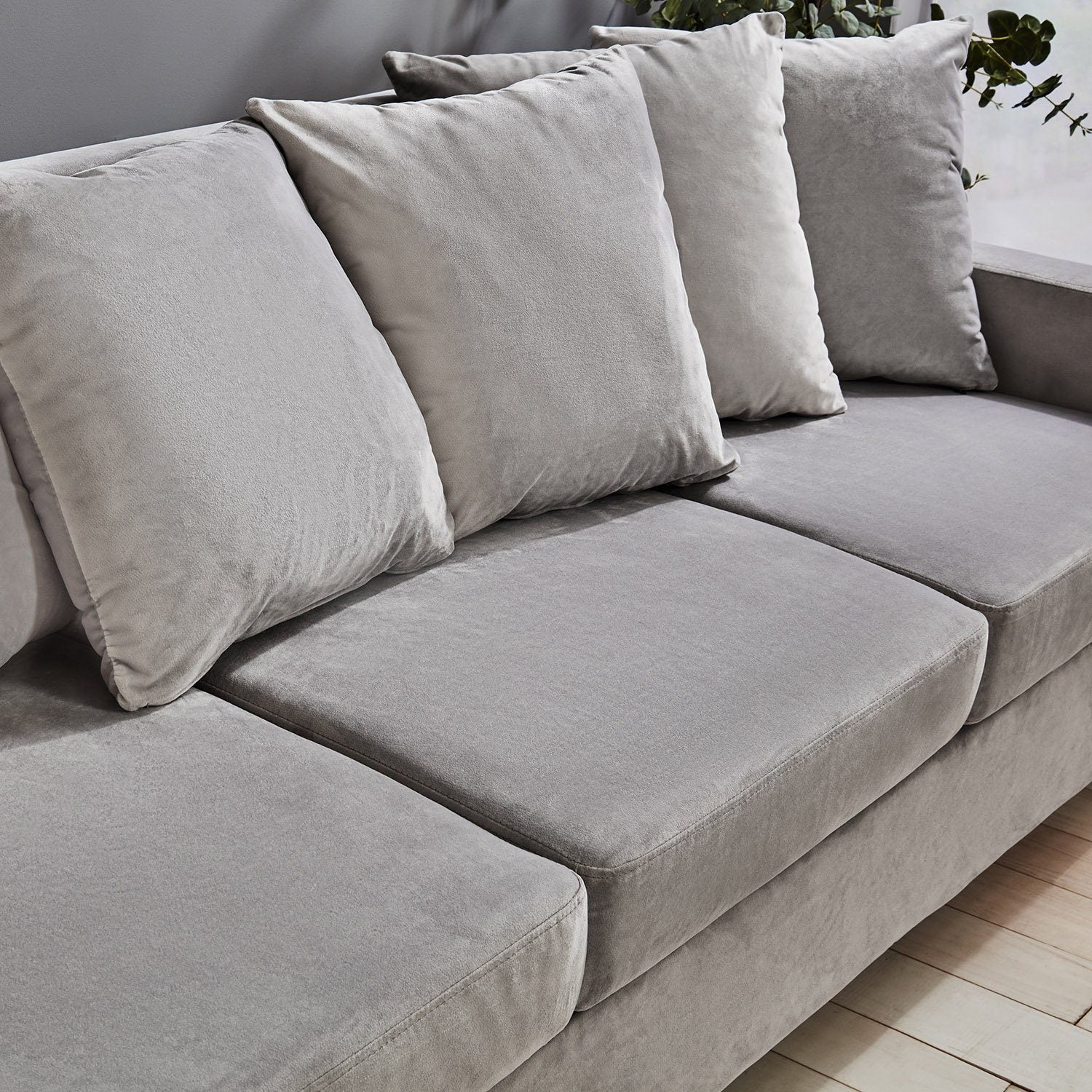 Tracy 3 seater sofa - grey velvet - Laura James