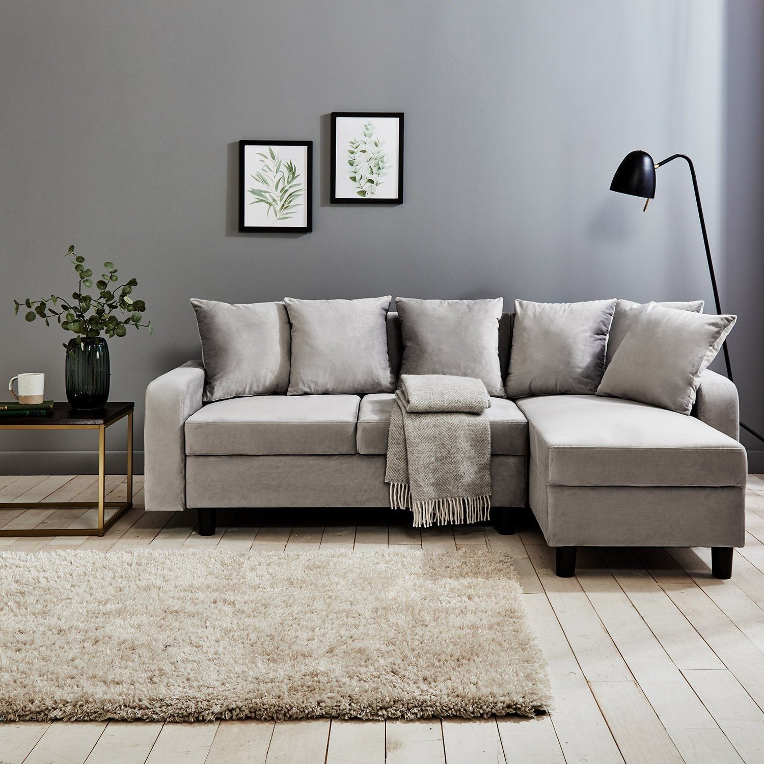 Tracy Corner Sofa Grey Velvet – Laura James Ireland