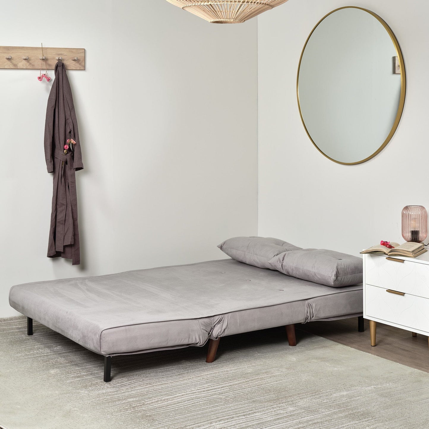 Una Grey Double Sofa Bed
