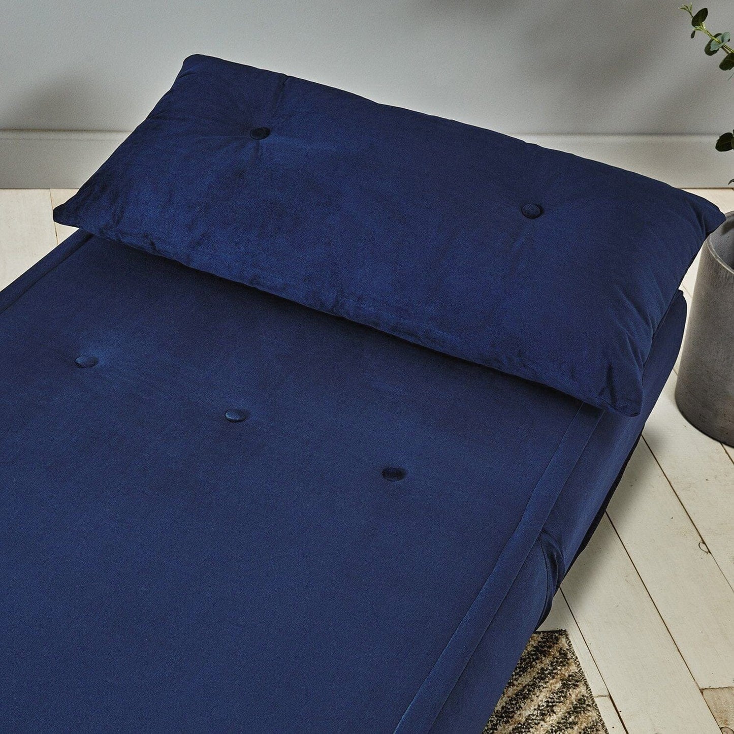 Una single sofa bed - blue - velvet - Laura James