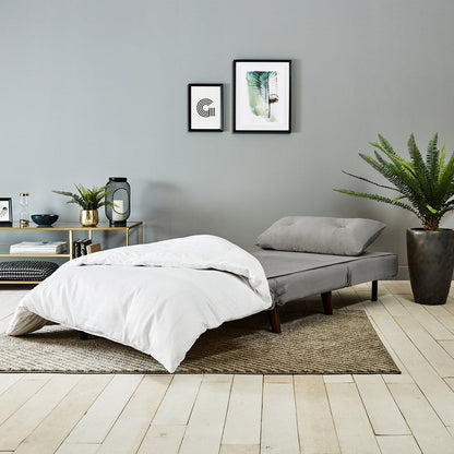 Una single sofa bed - grey - velvet - Laura James
