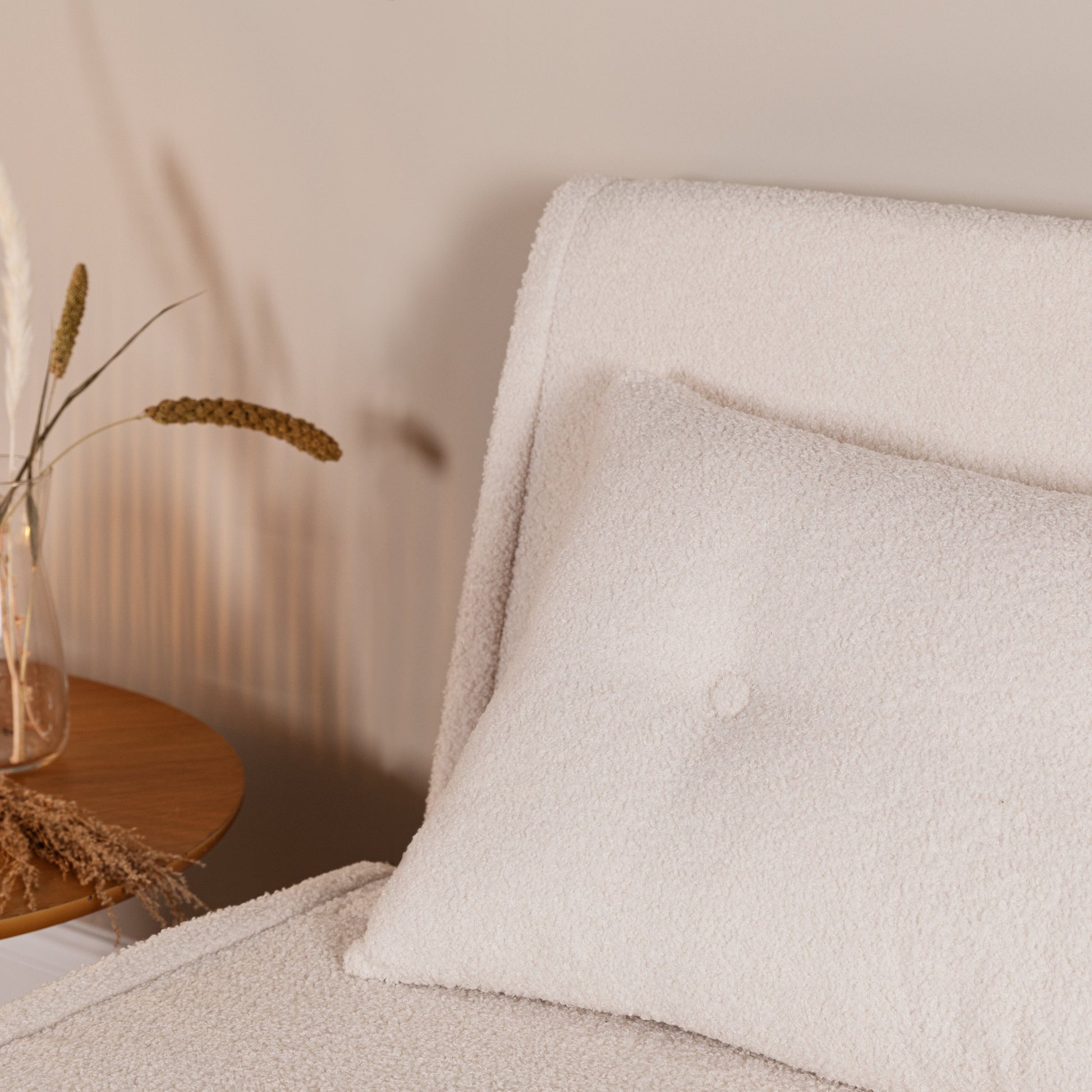 Una Double Teddy Sprung Sofa Bed - Warm White