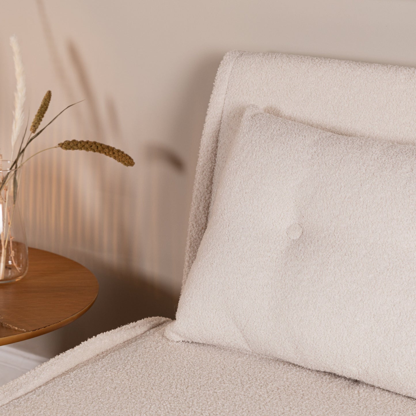 Una Single Teddy Sprung Sofa Bed - Warm White