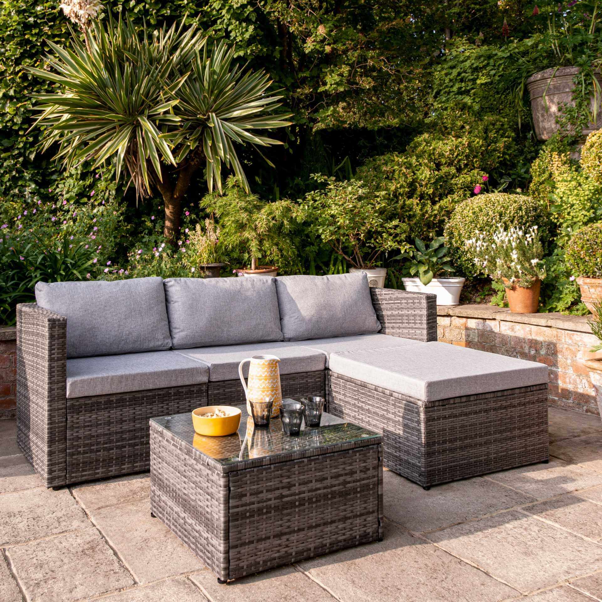 Rattan grey best sale garden sofa