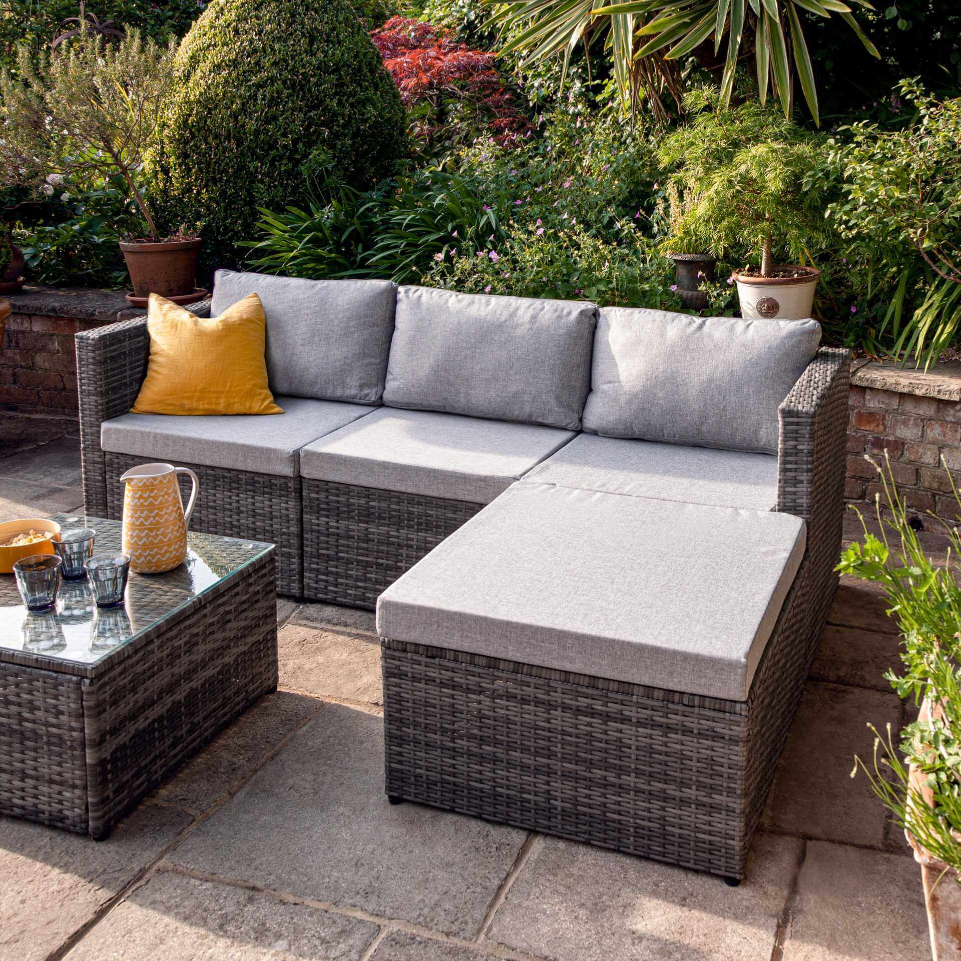 Layla grey cheap garden corner sofa