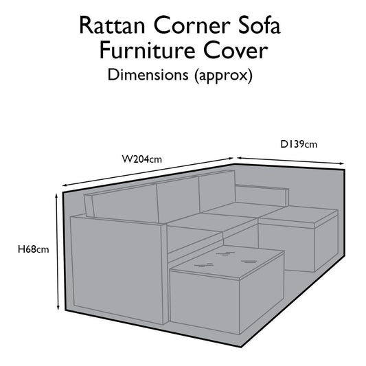 Outdoor Rattan Furniture Cover for 4 Seater Corner Sofa Set - Laura James