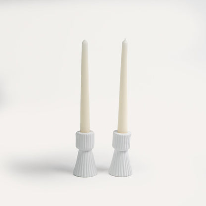 White candlestick holder - set of 2 - Laura James