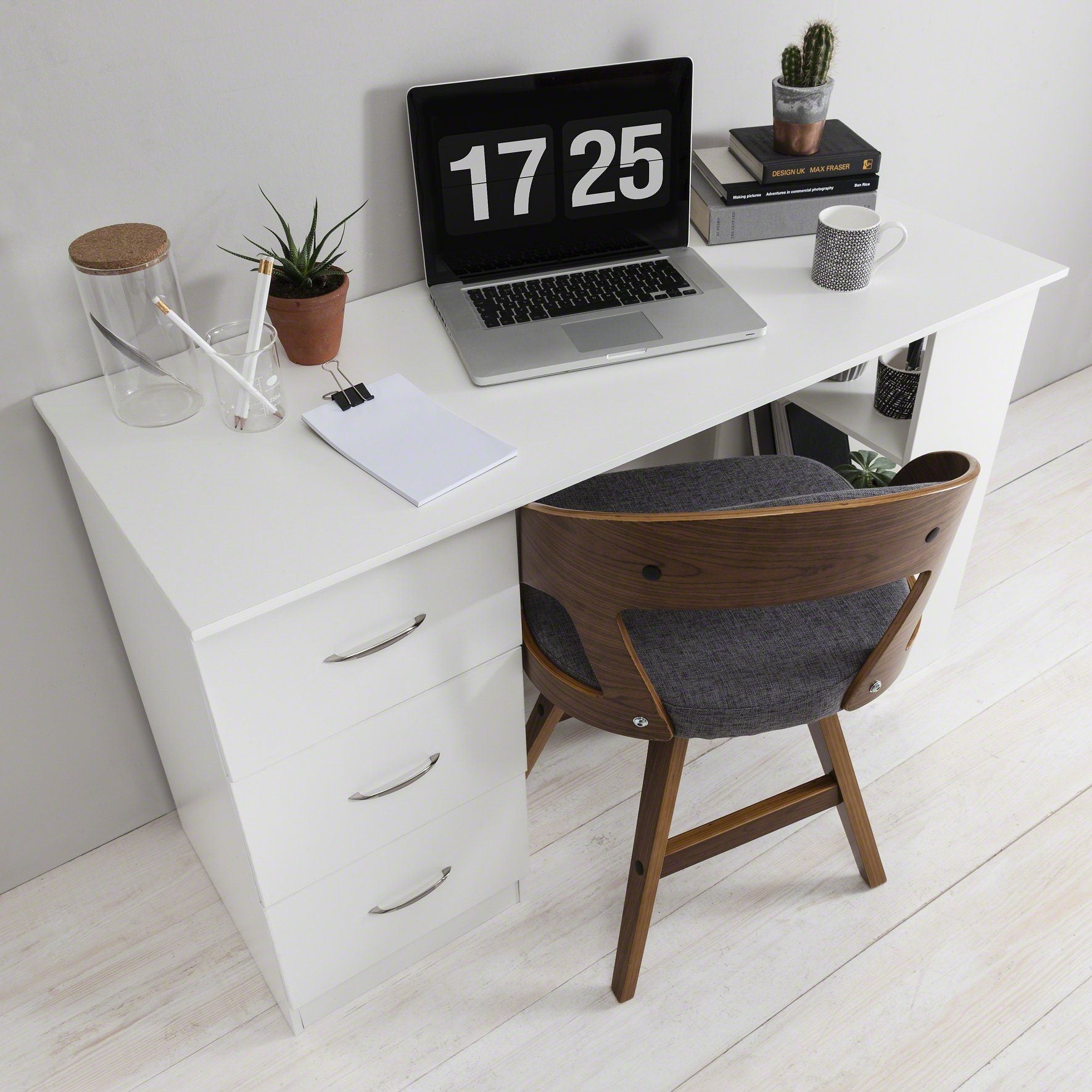 White Computer Desk with Drawers - PRE-ORDER - IN STOCK – 23 - 24 September - Laura James