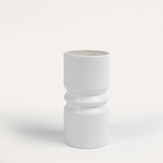Ceramic White Synched Vase - Large