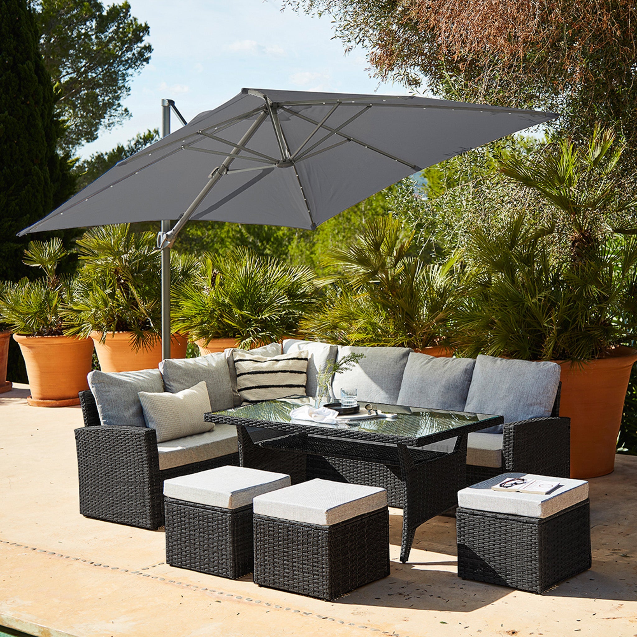 Black corner deals garden furniture