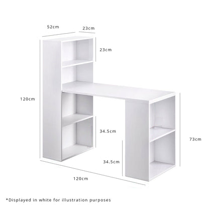 Essie Tall Shelves Desk - Black